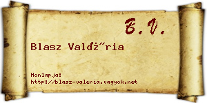 Blasz Valéria névjegykártya